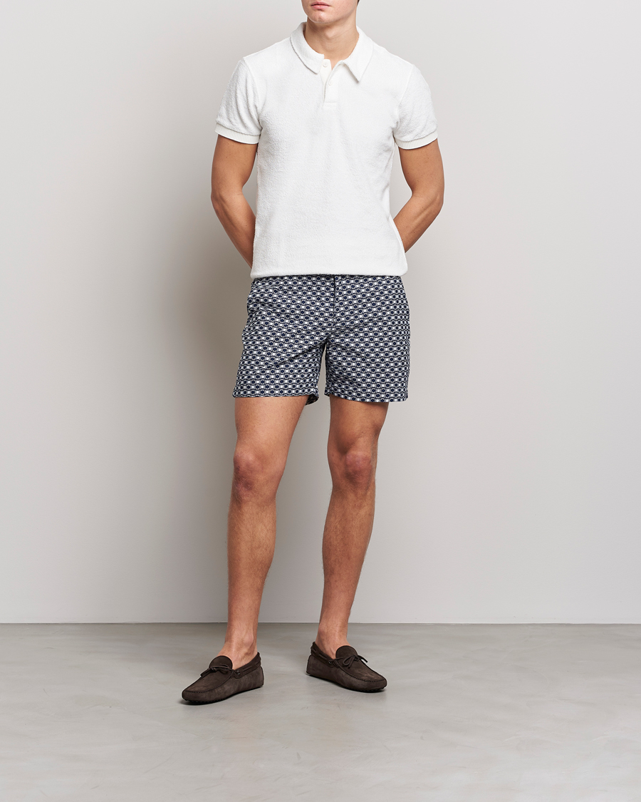 Herre | Badeshorts | Orlebar Brown | Bulldog Tela Jacquard Swimshorts Night Iris