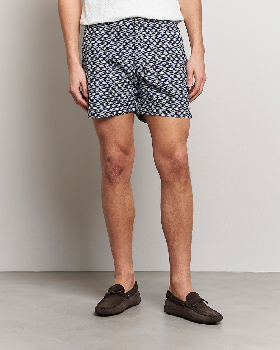 Herre | Badeshorts | Orlebar Brown | Bulldog Tela Jacquard Swimshorts Night Iris