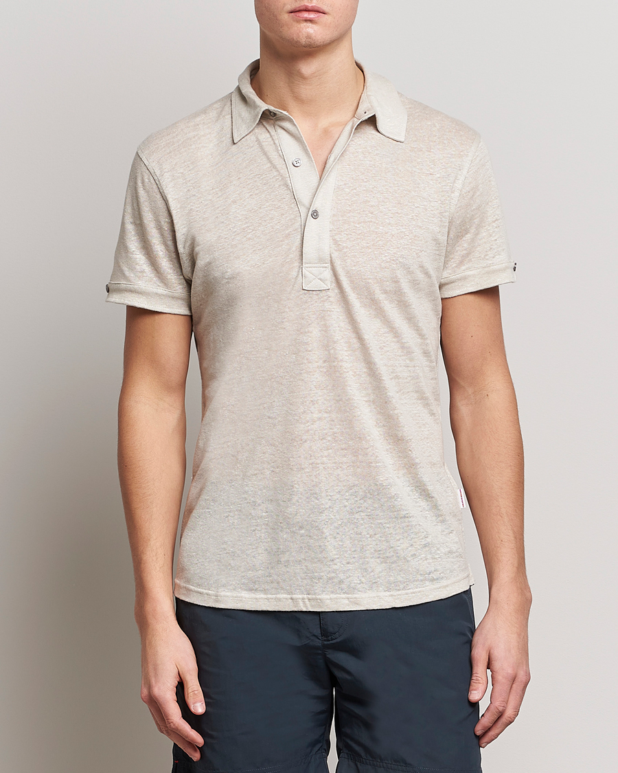 Herre | Pikéer | Orlebar Brown | Sebastian Linen Polo Pebble