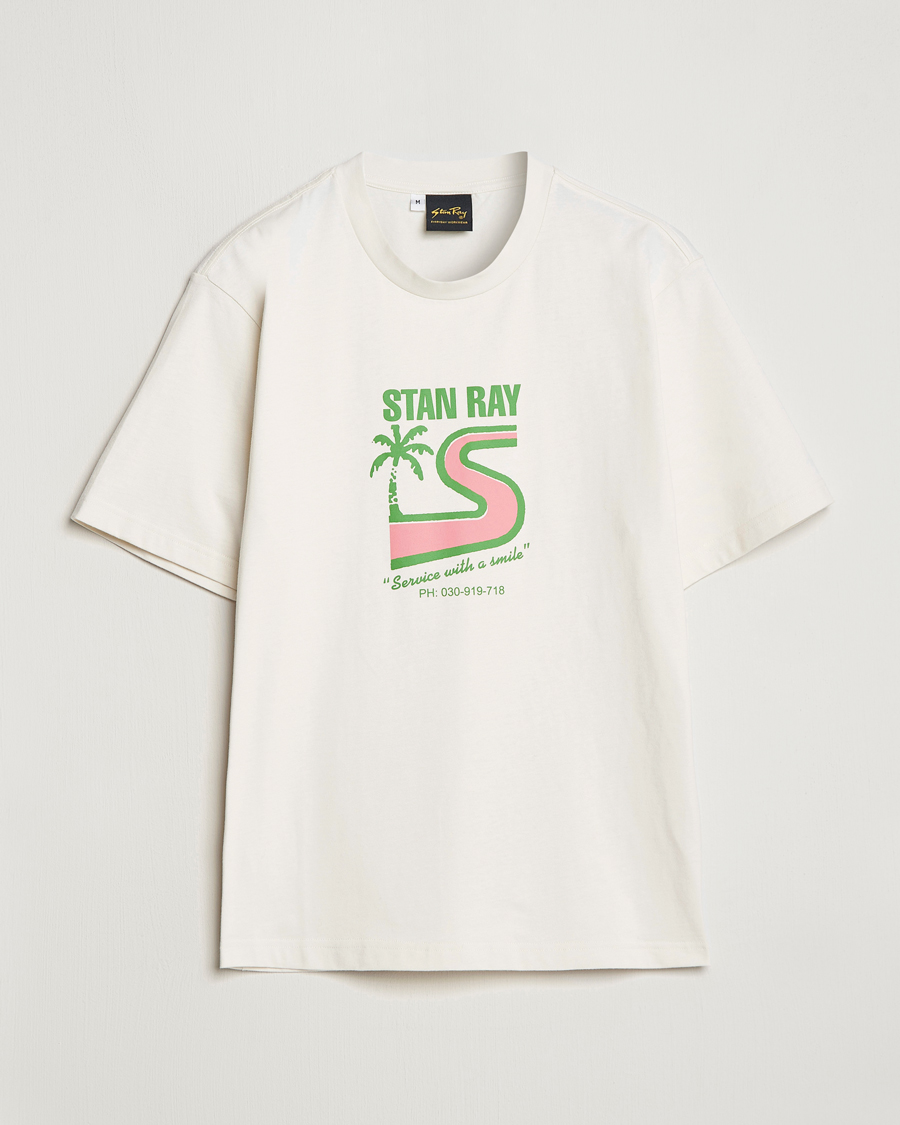 Herre | T-Shirts | Stan Ray | Printed Crew Neck T-Shirt Natural