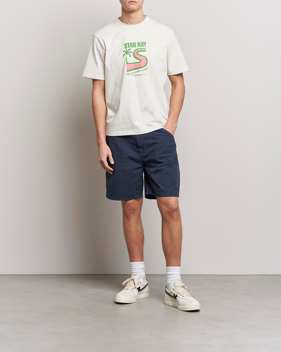 Herre | T-Shirts | Stan Ray | Printed Crew Neck T-Shirt Natural