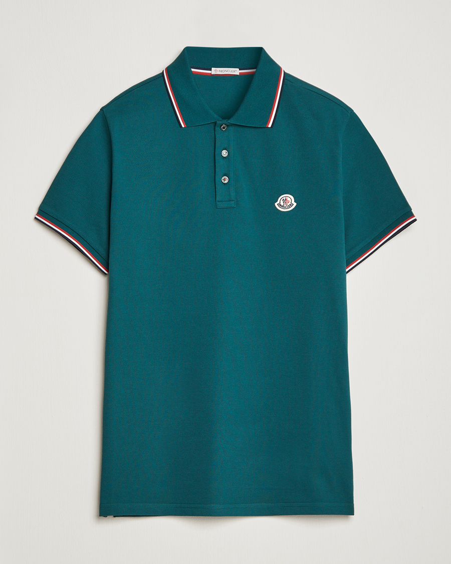 Herre | Pikéer | Moncler | Contrast Rib Polo Bottle Green