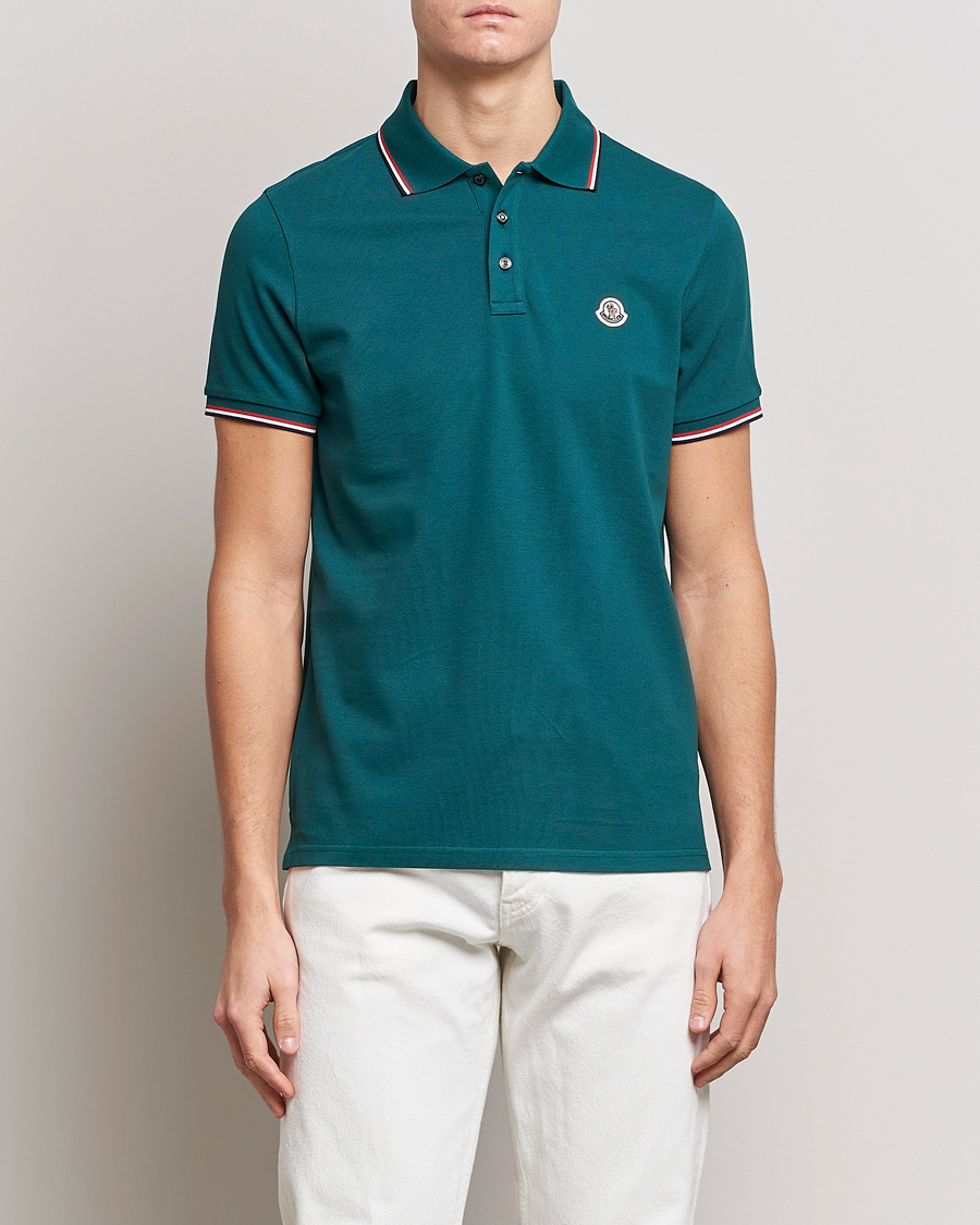 Herre | Pikéer | Moncler | Contrast Rib Polo Bottle Green
