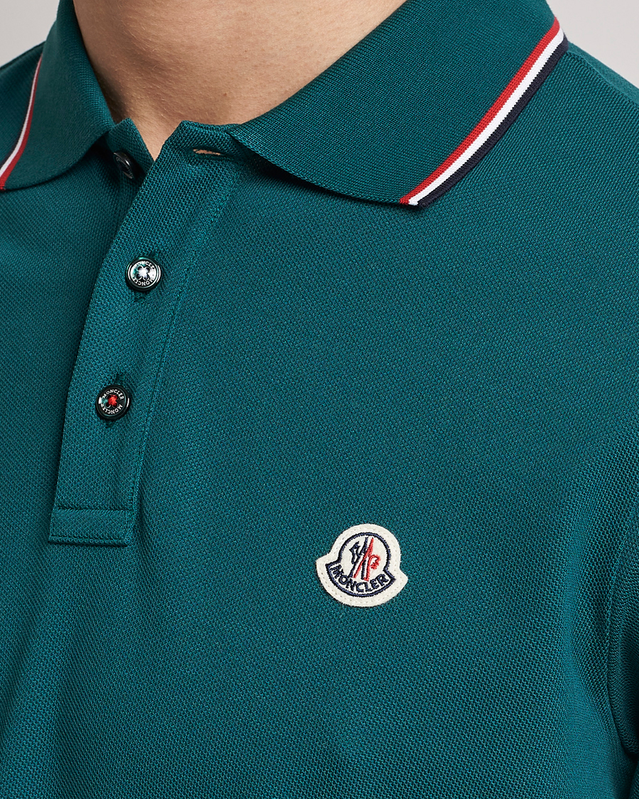Herre | Pikéer | Moncler | Contrast Rib Polo Bottle Green
