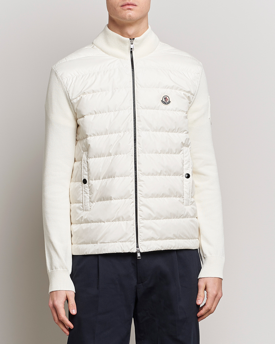 Herre | Gensere | Moncler | Zip Padded Cardigan Off White