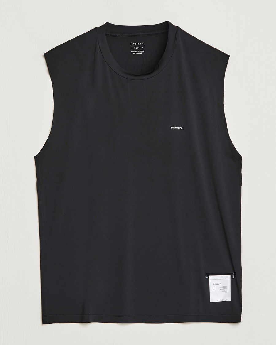 Herre | T-Shirts | Satisfy | AuraLIte Muscle Tee Black