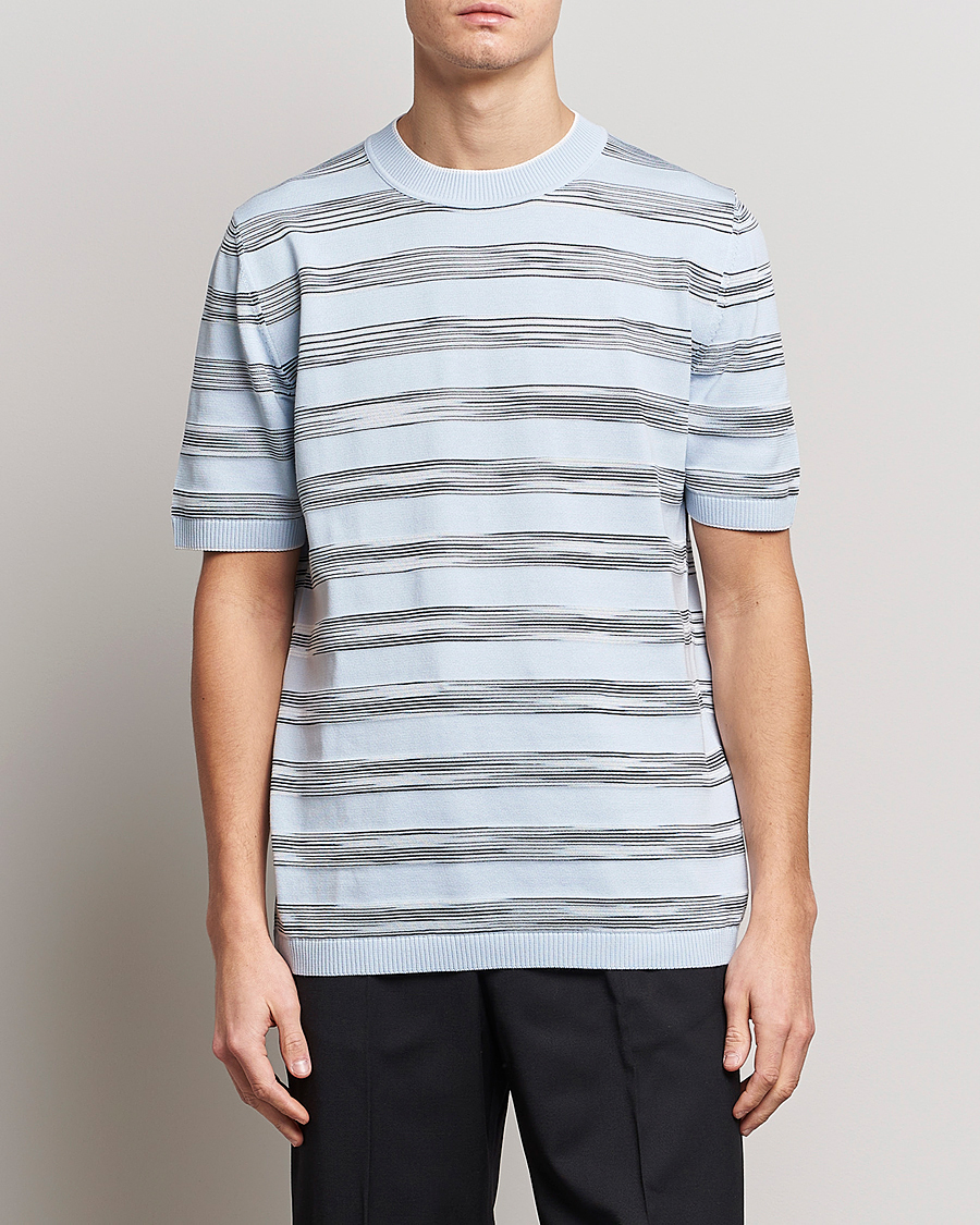 Herre | T-Shirts | Missoni | Knitted Space Dye T-Shirt Light Blue
