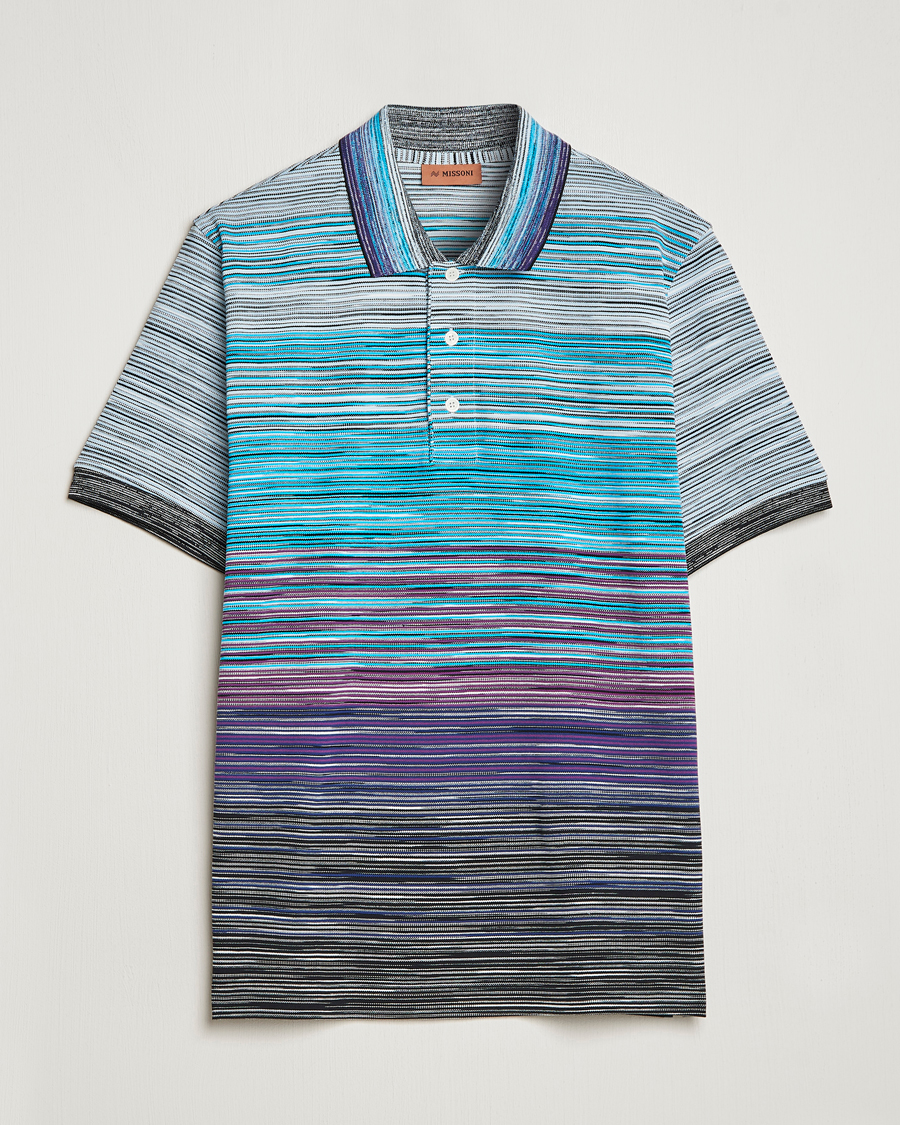 Herre | Pikéer | Missoni | Short Sleeve Space Dye Polo Navy/Violet