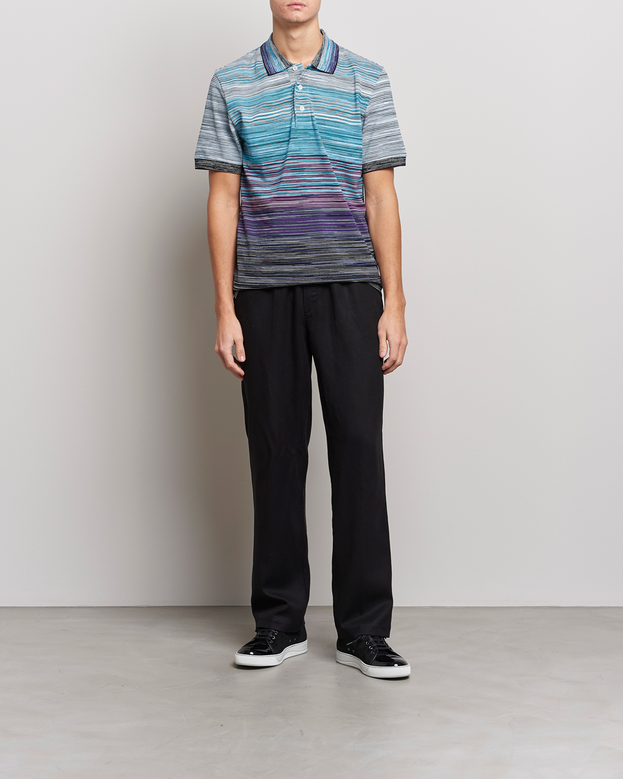 Herre | Pikéer | Missoni | Short Sleeve Space Dye Polo Navy/Violet