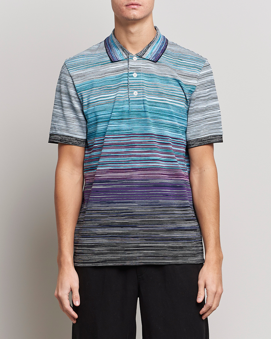 Herre | Pikéer | Missoni | Short Sleeve Space Dye Polo Navy/Violet