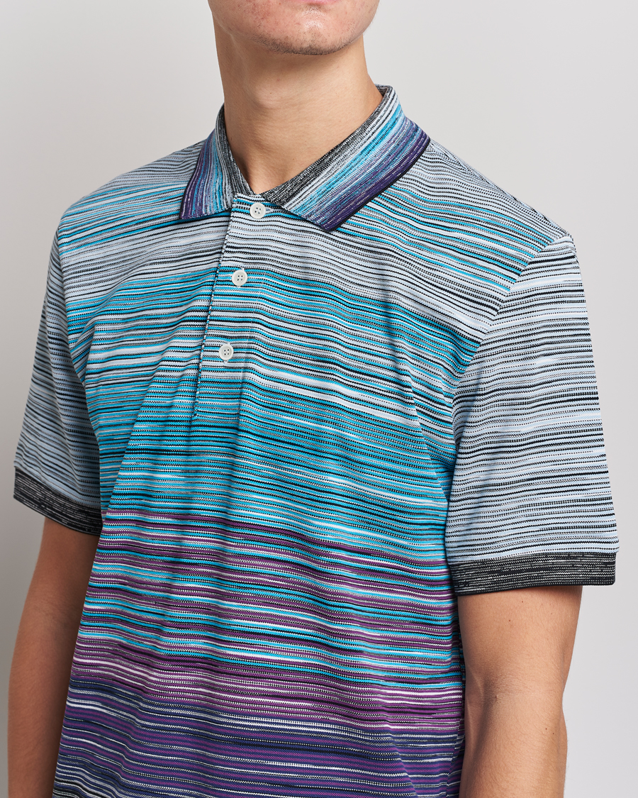Herre | Pikéer | Missoni | Short Sleeve Space Dye Polo Navy/Violet