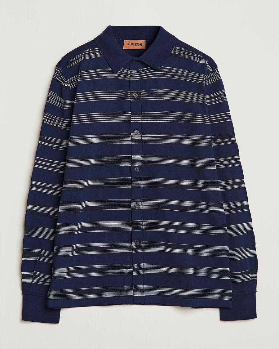 Herre | Skjorter | Missoni | Space Dye Knitted Shirt Black/Navy