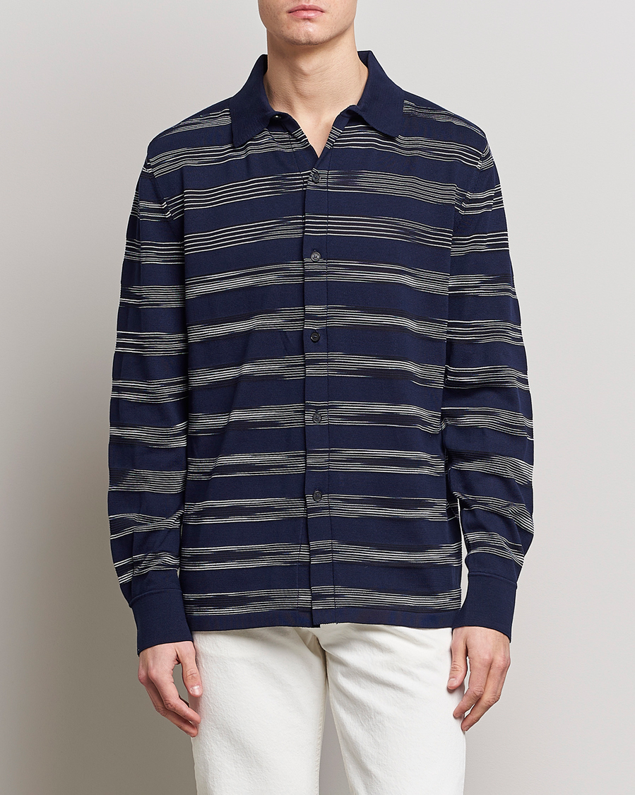 Herre | Skjorter | Missoni | Space Dye Knitted Shirt Black/Navy