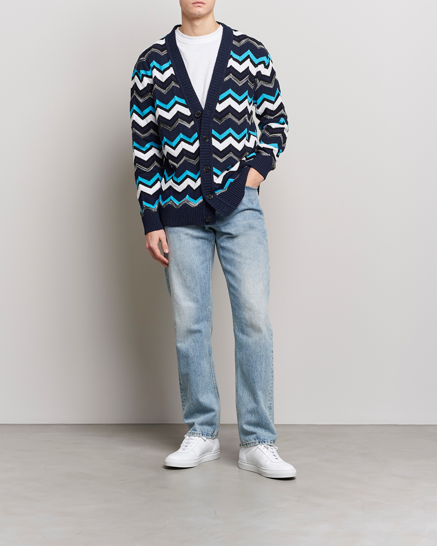 Herre | Gensere | Missoni | Maxi Cardigan Navy/White