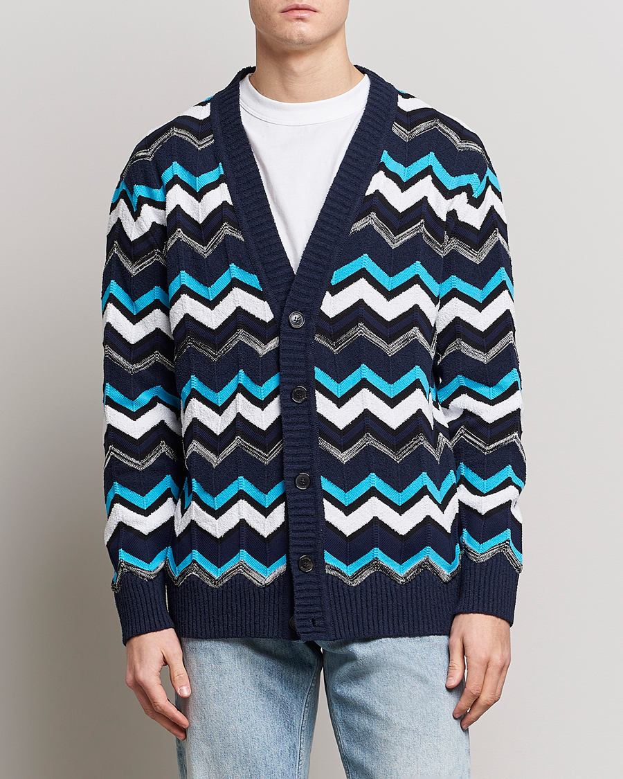 Herre | Cardigans | Missoni | Maxi Cardigan  Navy/White