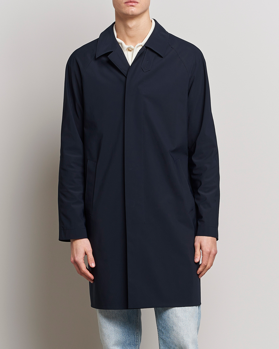 Herre | Frakker | Harris Wharf London | Light Technic Balmacaan Coat Dark Blue