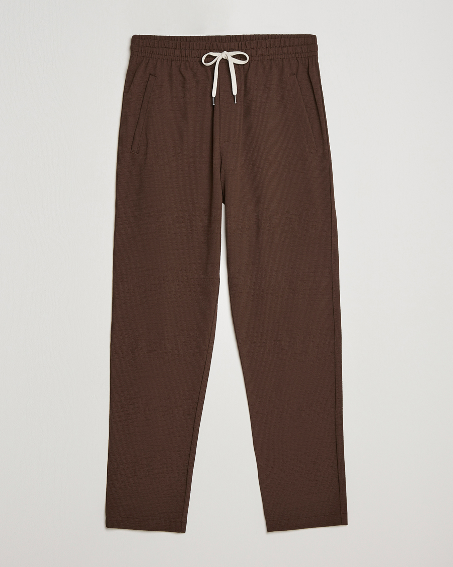 Herre | Bukser | Harris Wharf London | Coolmax Seersucker Trouser Brown
