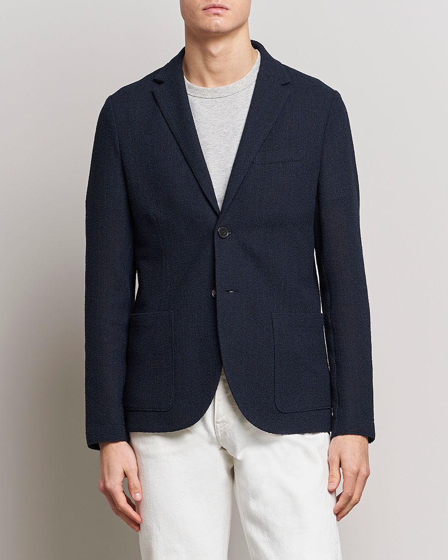 Herre | Dressjakker | Harris Wharf London | Cotton Frisè Blazer Blue/Black