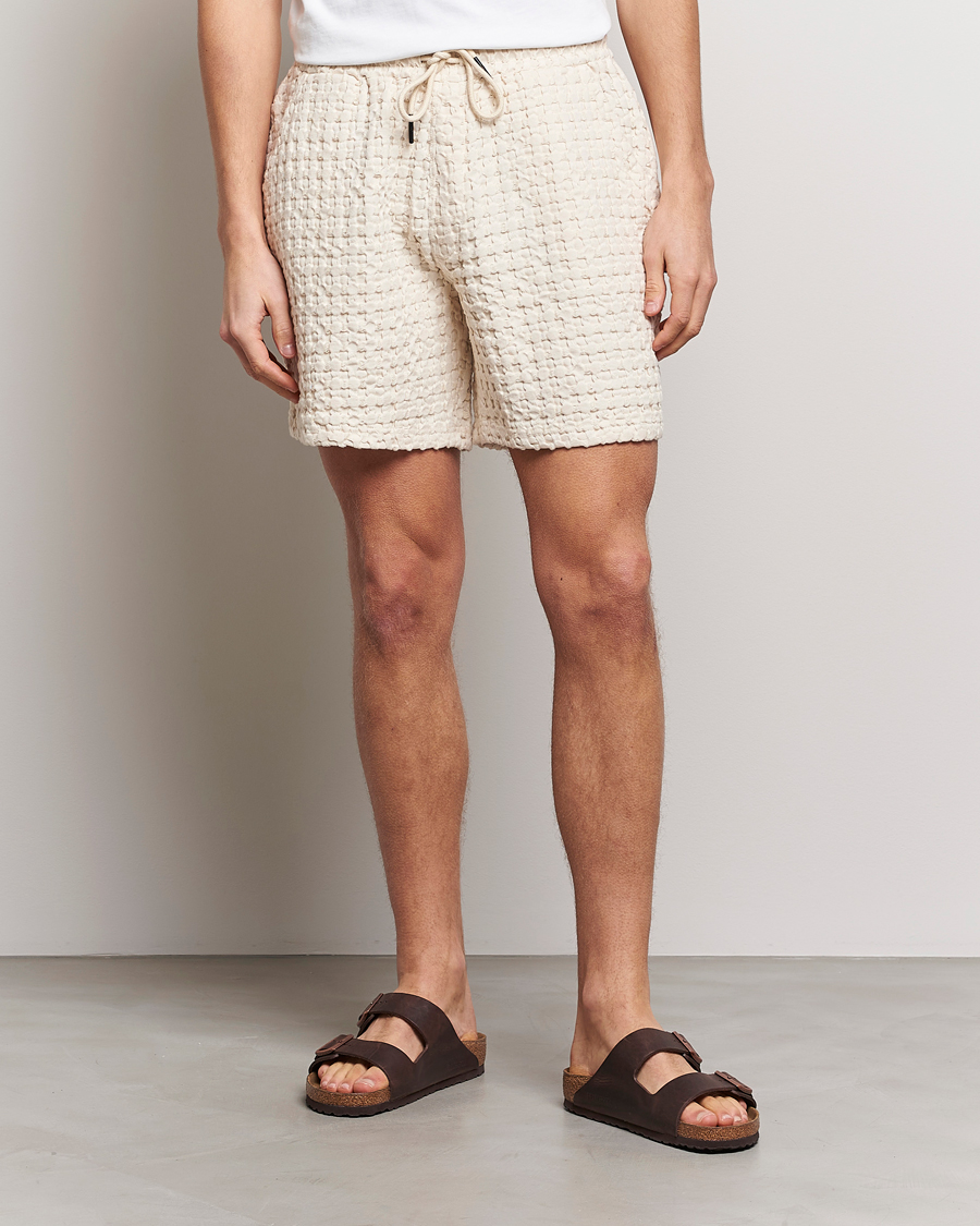 Herre | Klær | OAS | Porto Waffle Shorts Ecru