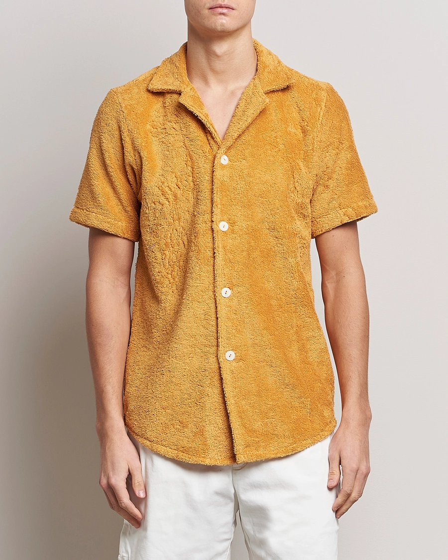 Herre | Kortermede skjorter | OAS | Cuba Ruggy Shirt Mustard