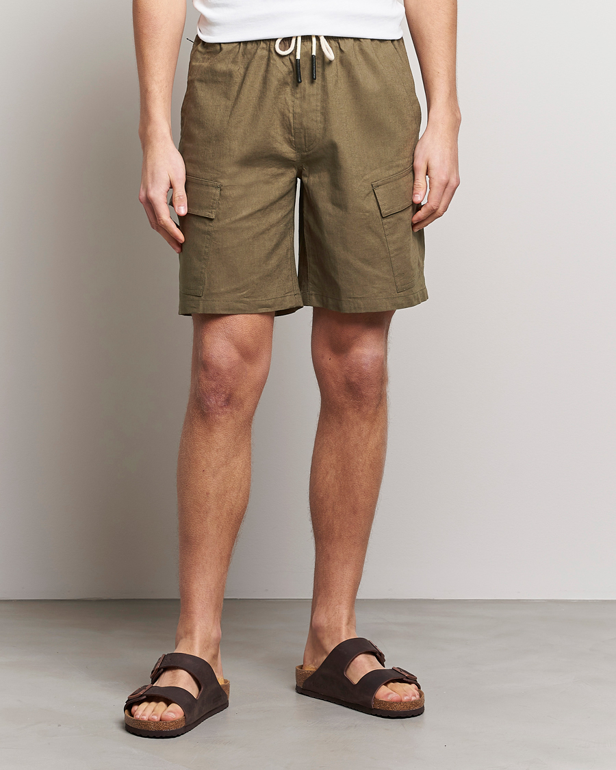 Herre | Shorts | OAS | Cargo Linen Shorts Army