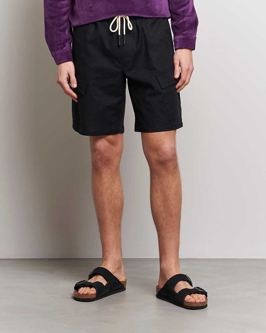 Herre | Shorts | OAS | Cargo Linen Shorts Black
