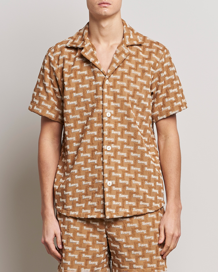 Herre | Kortermede skjorter | OAS | Terry Cuba Short Sleeve Shirt Camel