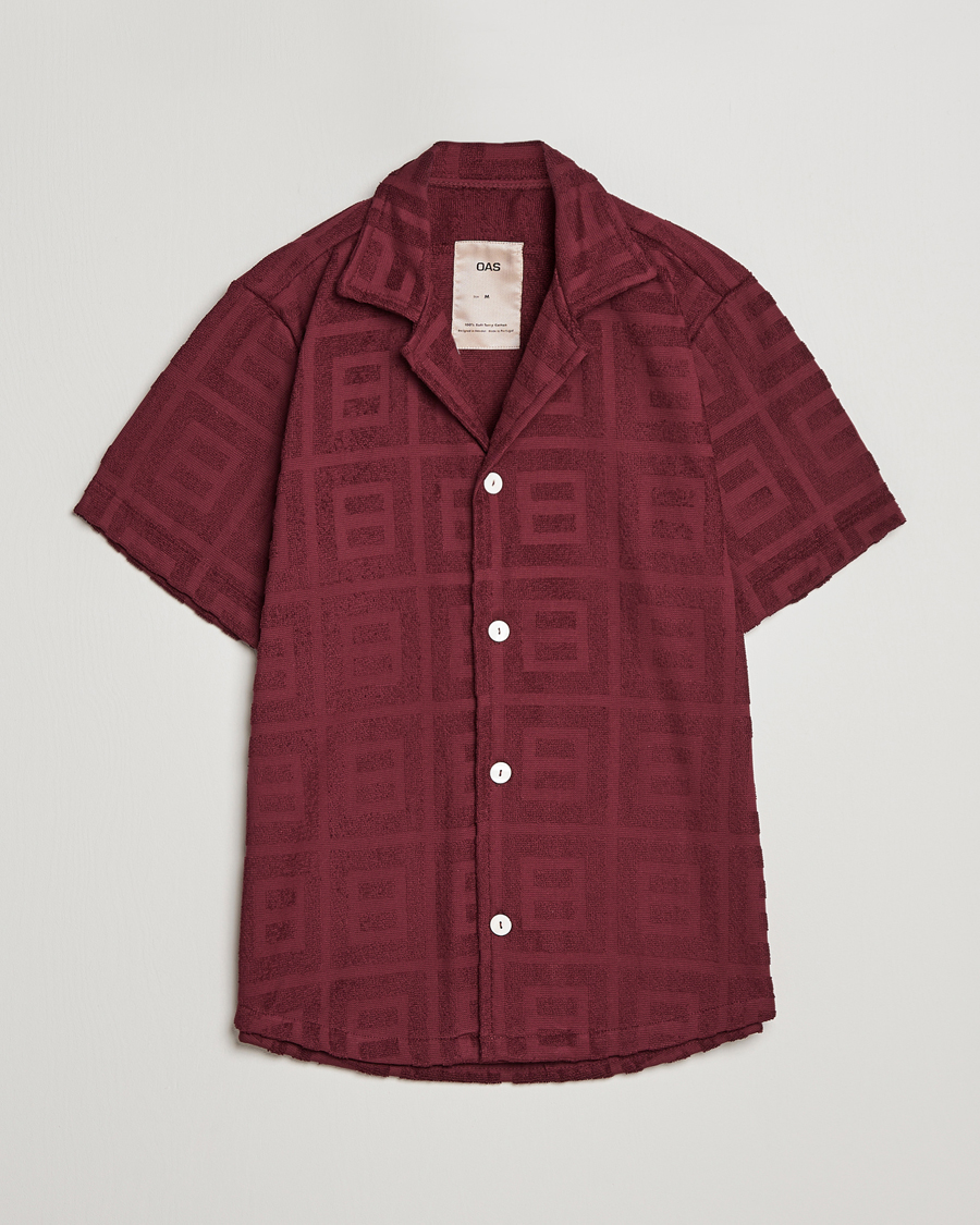 Herre | Skjorter | OAS | Terry Cuba Short Sleeve Shirt Burgundy