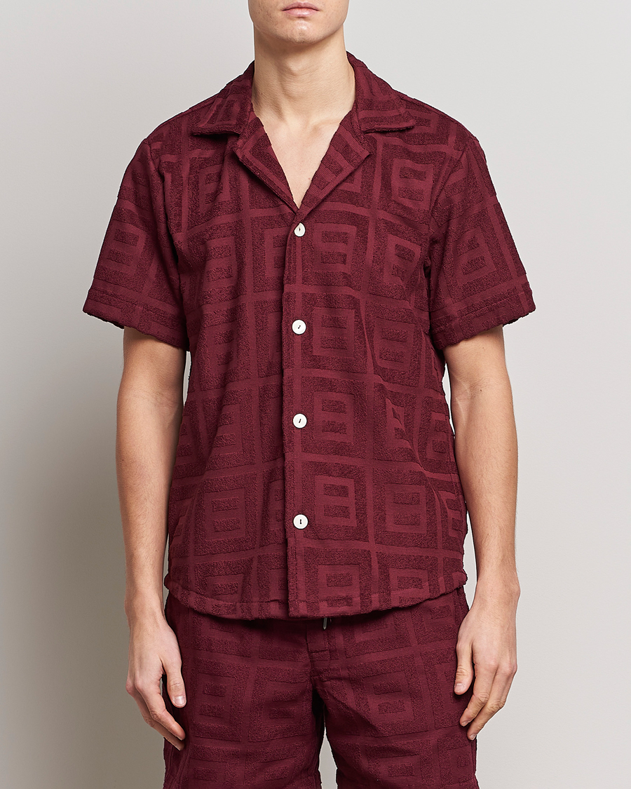 Herre | Kortermede skjorter | OAS | Terry Cuba Short Sleeve Shirt Burgundy