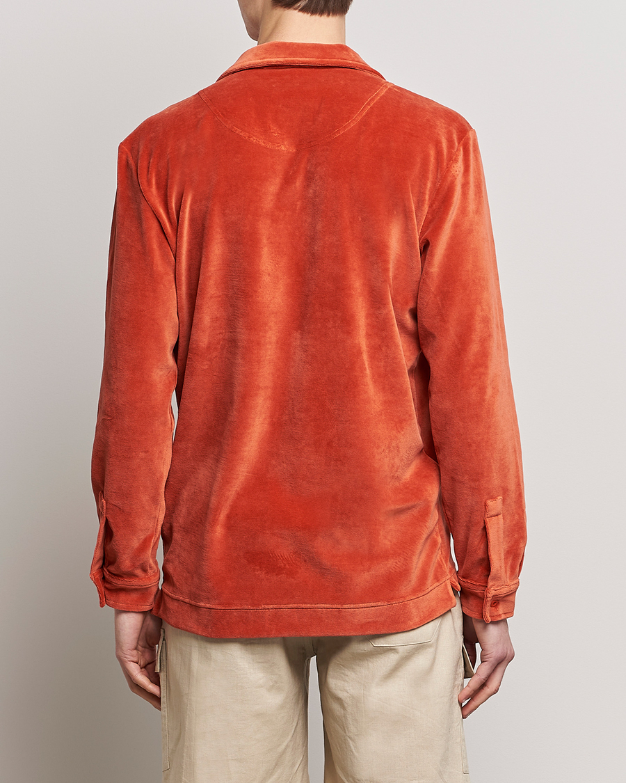 Herre | Skjorter | OAS | Long Sleeve Velour Shirt Burnt Orange