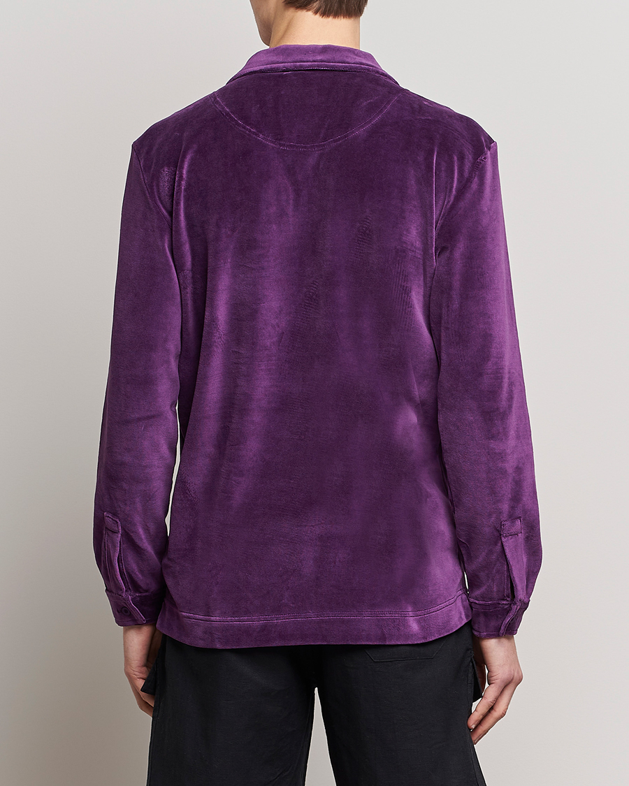 Herre | Skjorter | OAS | Long Sleeve Velour Shirt Purple