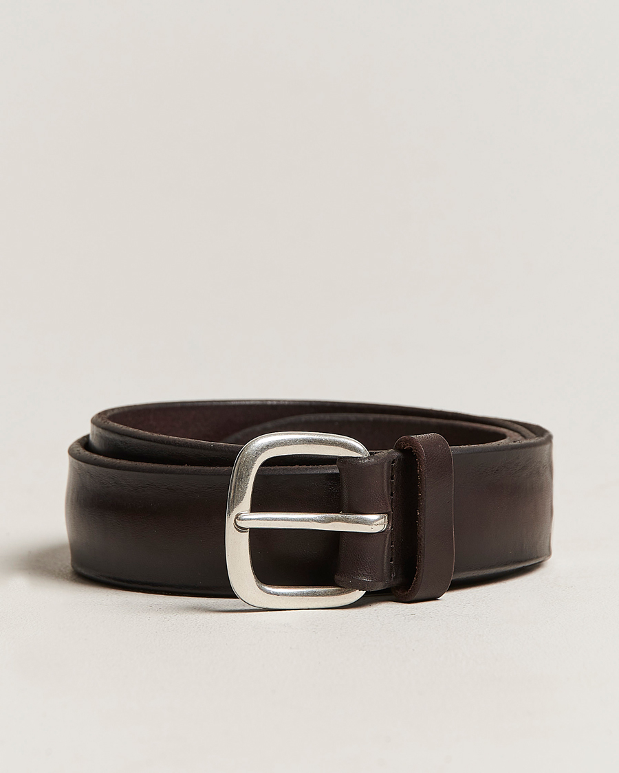 Herre | Orciani Vachetta Soft Leather Belt 3,5 cm Dark Brown | Orciani | Vachetta Soft Leather Belt 3,5 cm Dark Brown