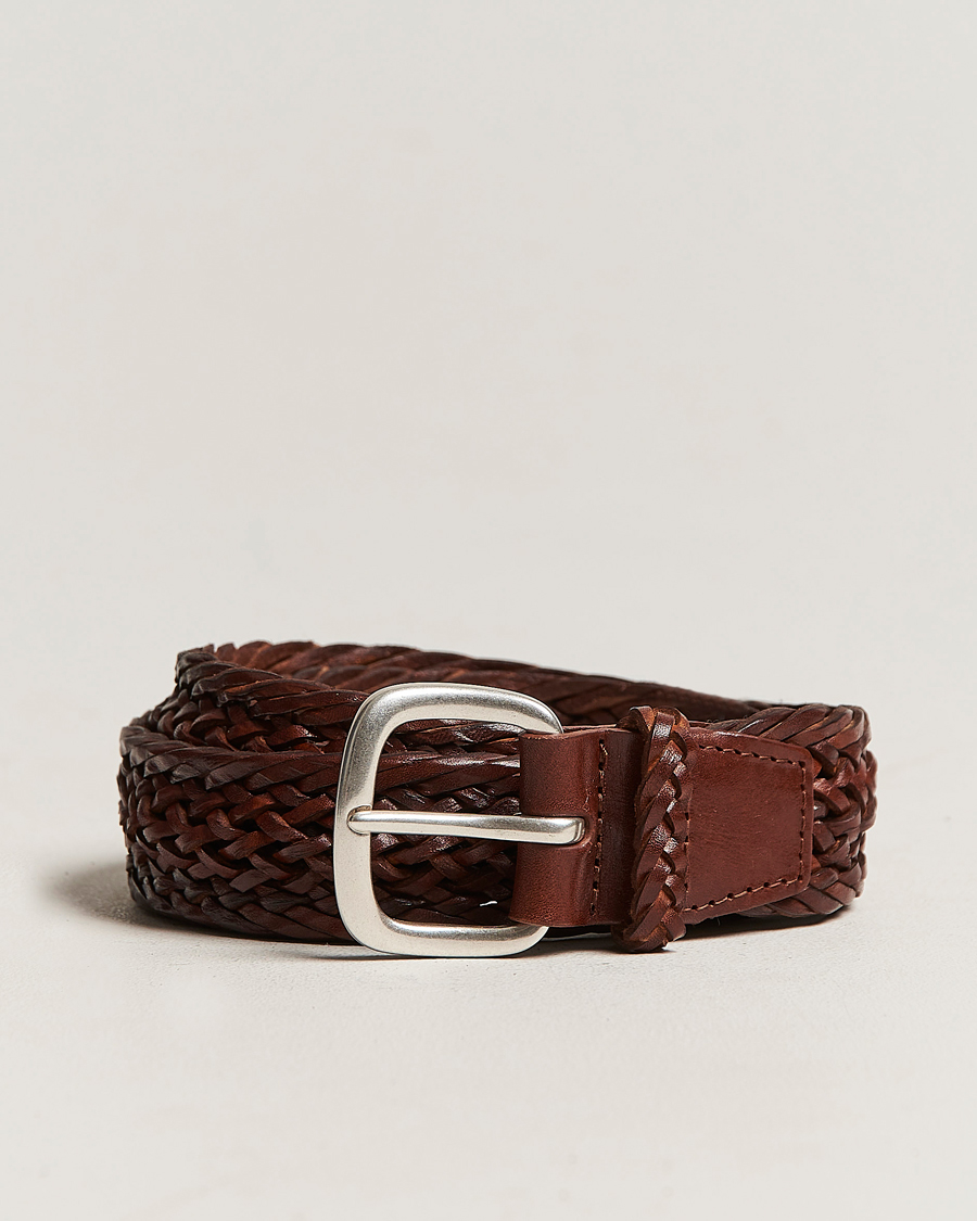 Herre | Orciani Braided Leather Belt 3,5 cm Cognac | Orciani | Braided Leather Belt 3,5 cm Cognac