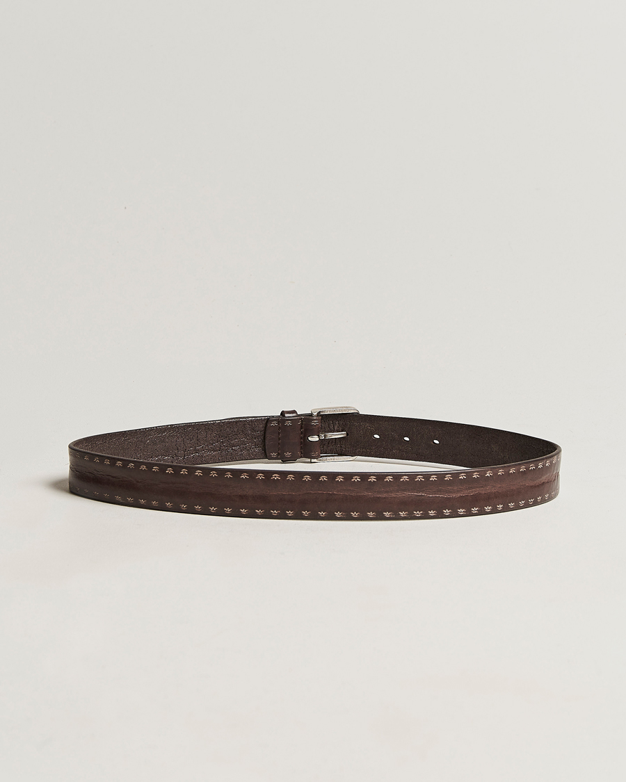 Herre |  | Orciani | Hand Painted Leather Belt Dark Brown