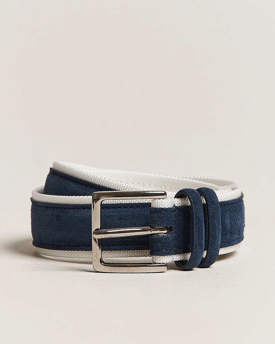 Herre | Orciani Amalfi Suede/Canvas Belt Navy | Orciani | Amalfi Suede/Canvas Belt Navy