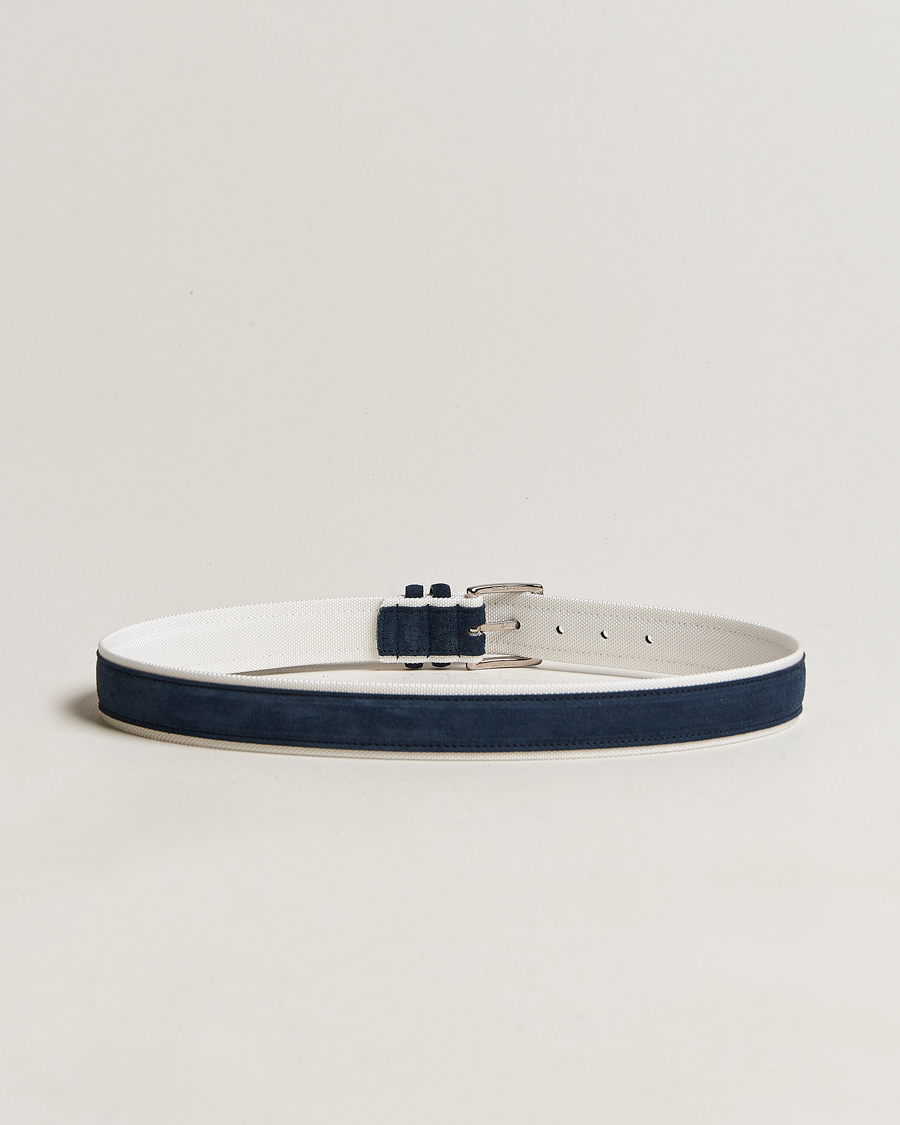 Herre |  | Orciani | Amalfi Suede/Canvas Belt Navy