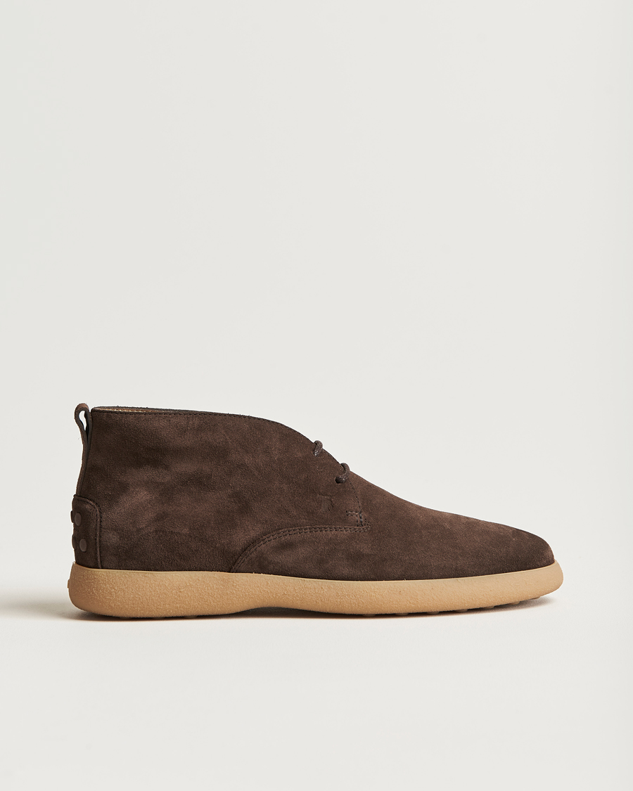Herre | Tod's Gommino Chukka Boots Dark Brown Suede | Tod's | Gommino Chukka Boots Dark Brown Suede