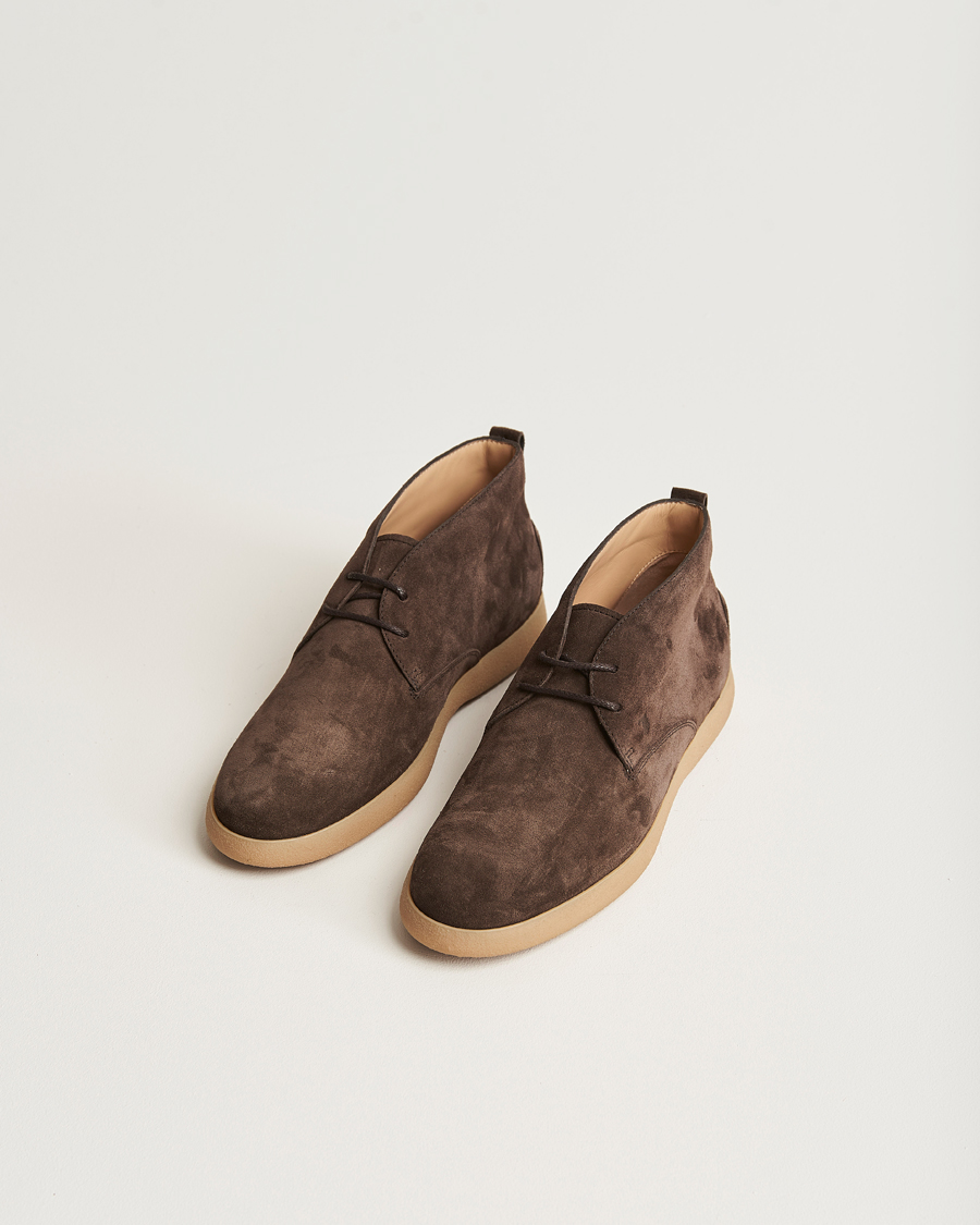 Herre | Tod's Gommino Chukka Boots Dark Brown Suede | Tod's | Gommino Chukka Boots Dark Brown Suede