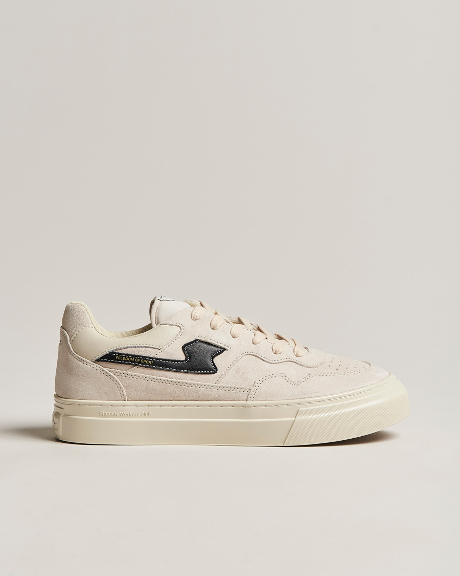 Herre | Stepney Workers Club Pearl S-Strike Suede Sneaker Ecru/Black | Stepney Workers Club | Pearl S-Strike Suede Sneaker Ecru/Black
