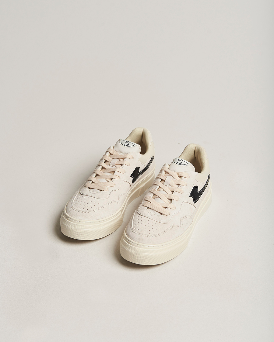 Herre | Stepney Workers Club Pearl S-Strike Suede Sneaker Ecru/Black | Stepney Workers Club | Pearl S-Strike Suede Sneaker Ecru/Black