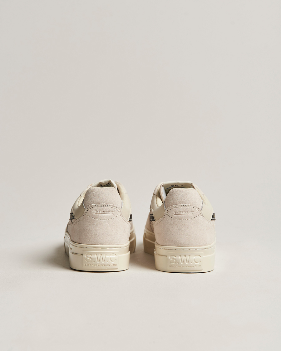 Herre | Stepney Workers Club Pearl S-Strike Suede Sneaker Ecru/Black | Stepney Workers Club | Pearl S-Strike Suede Sneaker Ecru/Black