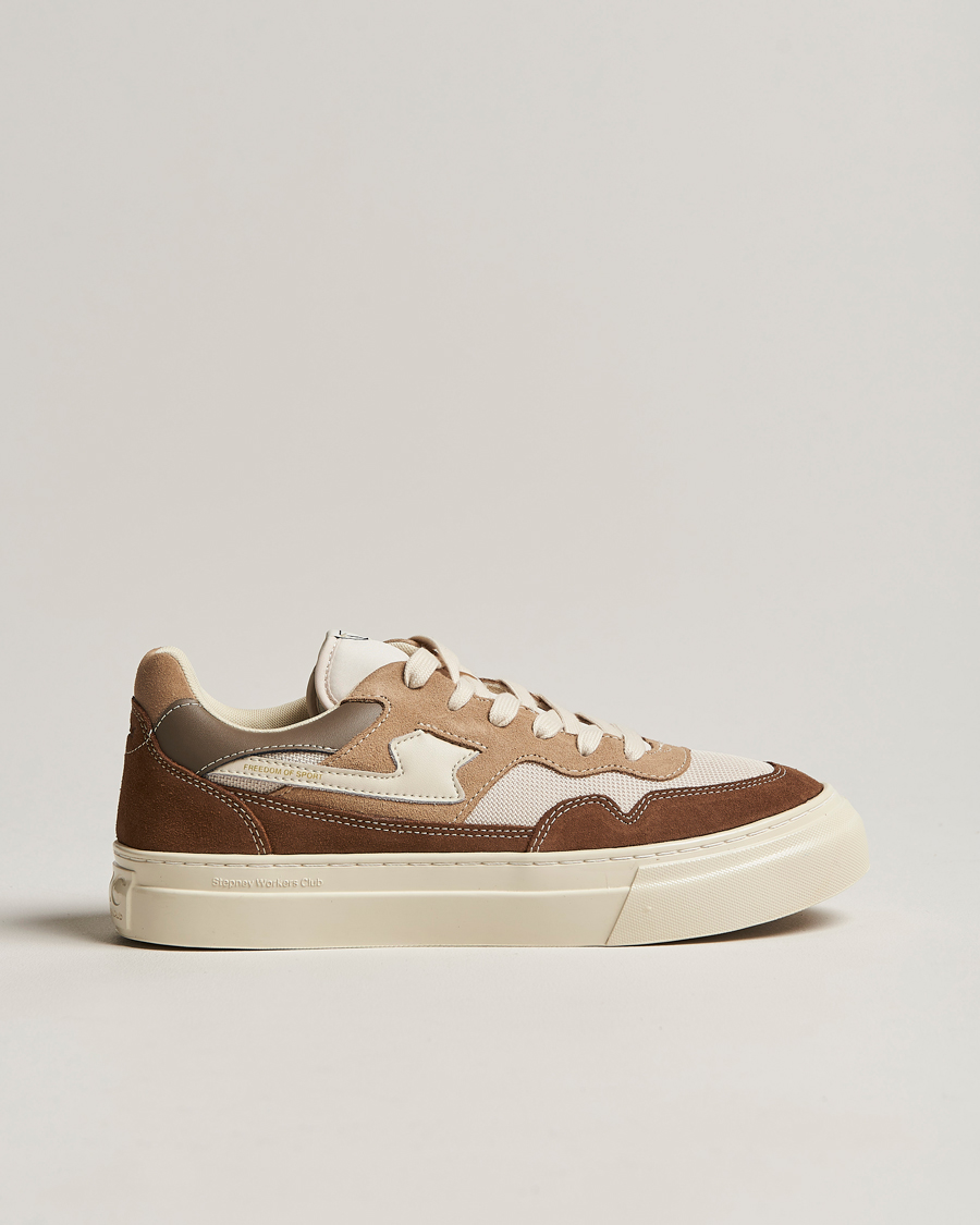 Herre | Stepney Workers Club Pearl S-Strike Suede Mixed Sneaker Bark | Stepney Workers Club | Pearl S-Strike Suede Mixed Sneaker Bark