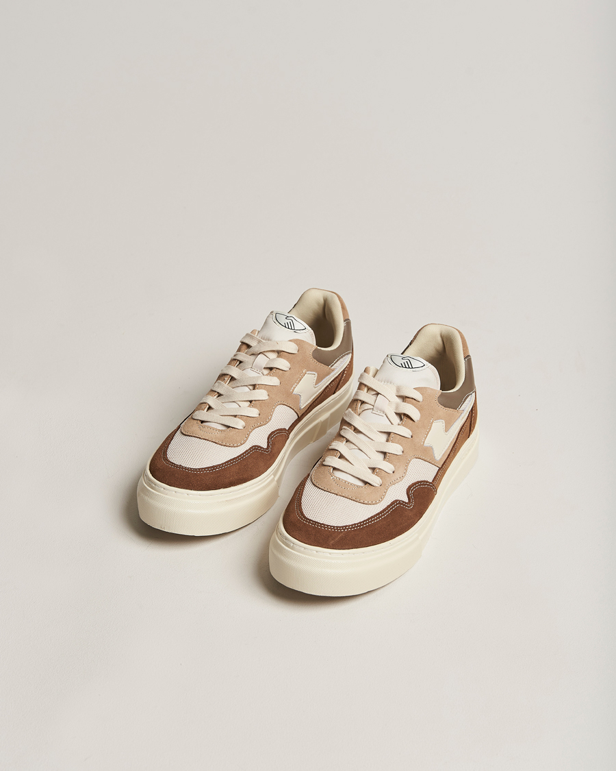 Herre | Stepney Workers Club Pearl S-Strike Suede Mixed Sneaker Bark | Stepney Workers Club | Pearl S-Strike Suede Mixed Sneaker Bark