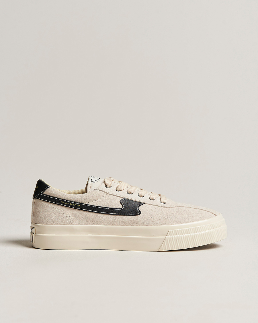 Herre | Stepney Workers Club Dellow S-Strike Suede Sneaker Ecru/Black | Stepney Workers Club | Dellow S-Strike Suede Sneaker Ecru/Black