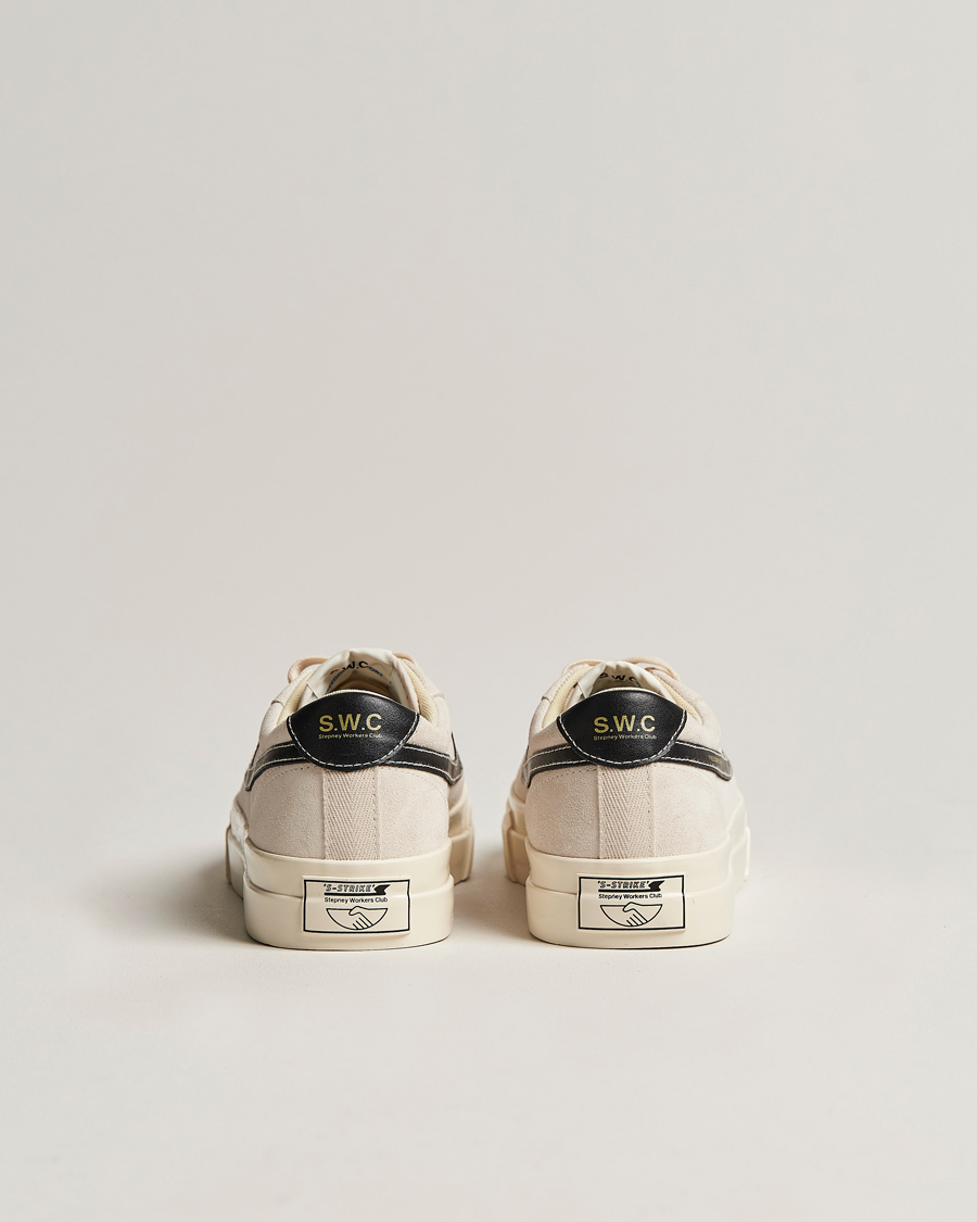Herre | Stepney Workers Club Dellow S-Strike Suede Sneaker Ecru/Black | Stepney Workers Club | Dellow S-Strike Suede Sneaker Ecru/Black