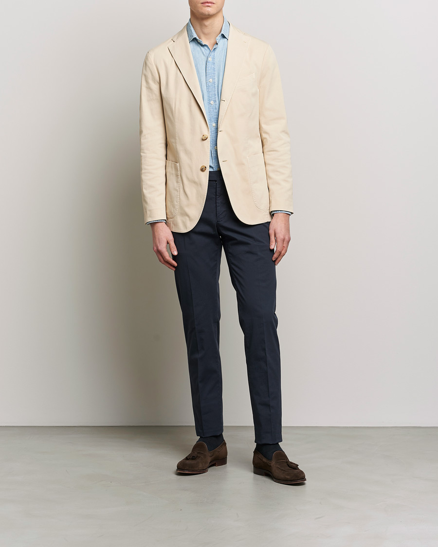 Herre | Dressjakker | Boglioli | K Jacket Cotton Stretch Blazer Light Beige