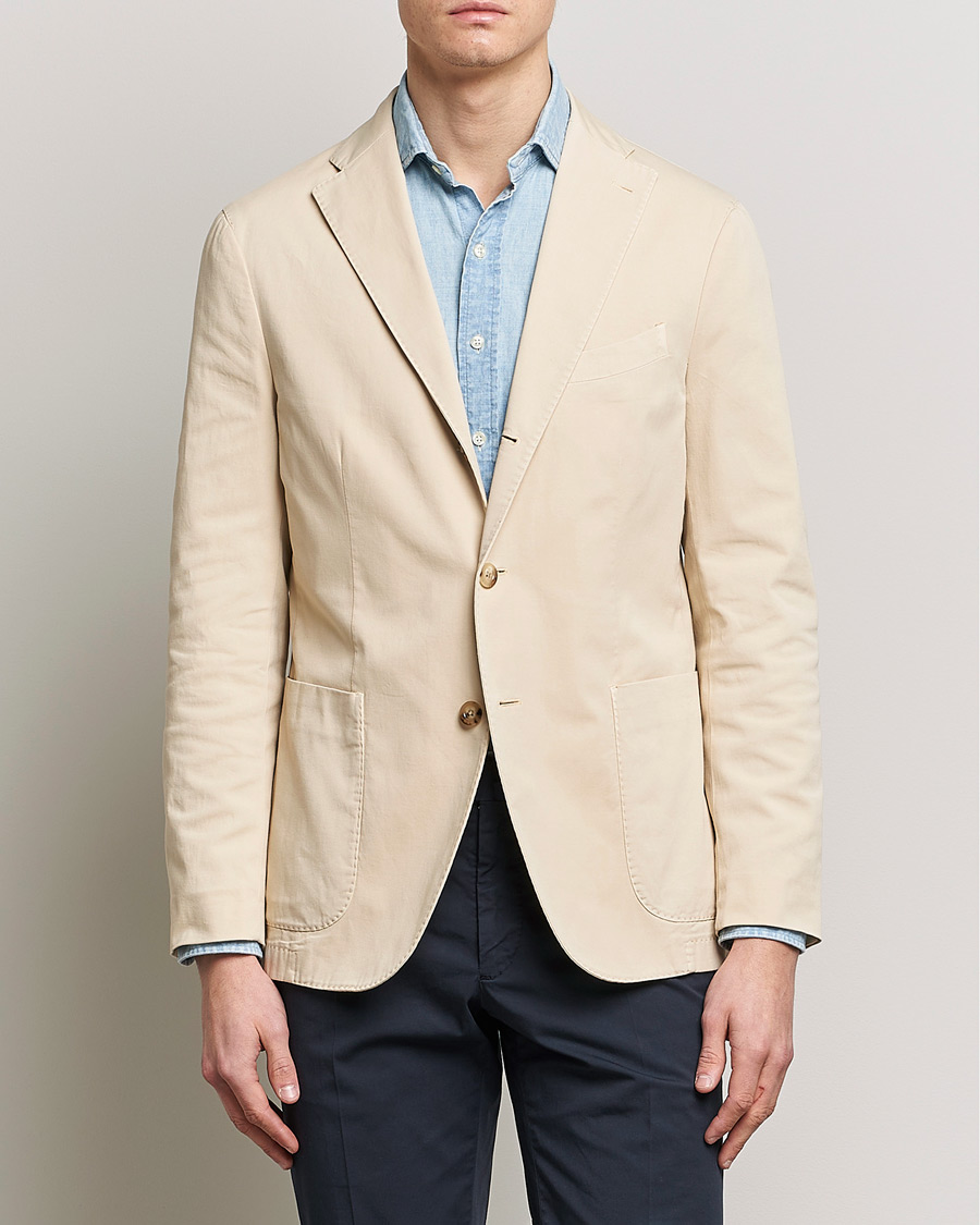 Herre | Dressjakker | Boglioli | K Jacket Cotton Stretch Blazer Light Beige