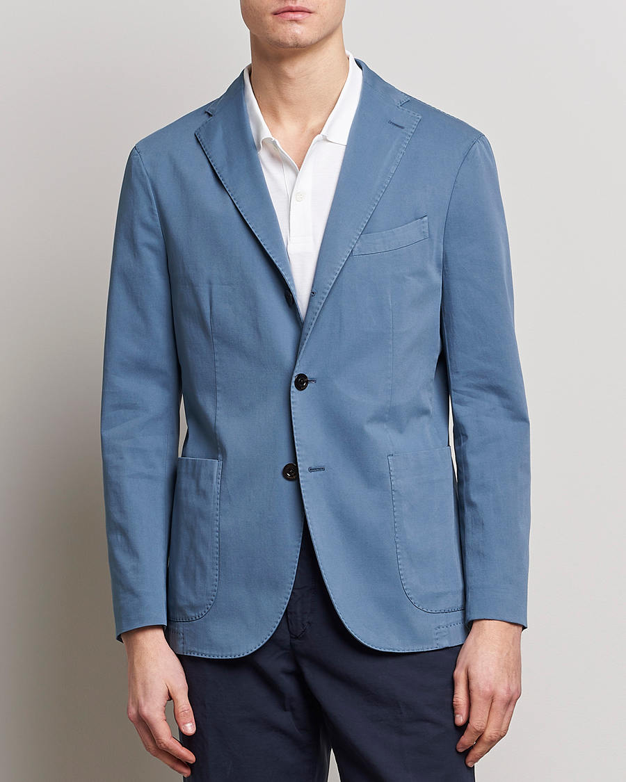 Herre | Dressjakker | Boglioli | K Jacket Cotton Stretch Blazer Dusty Blue