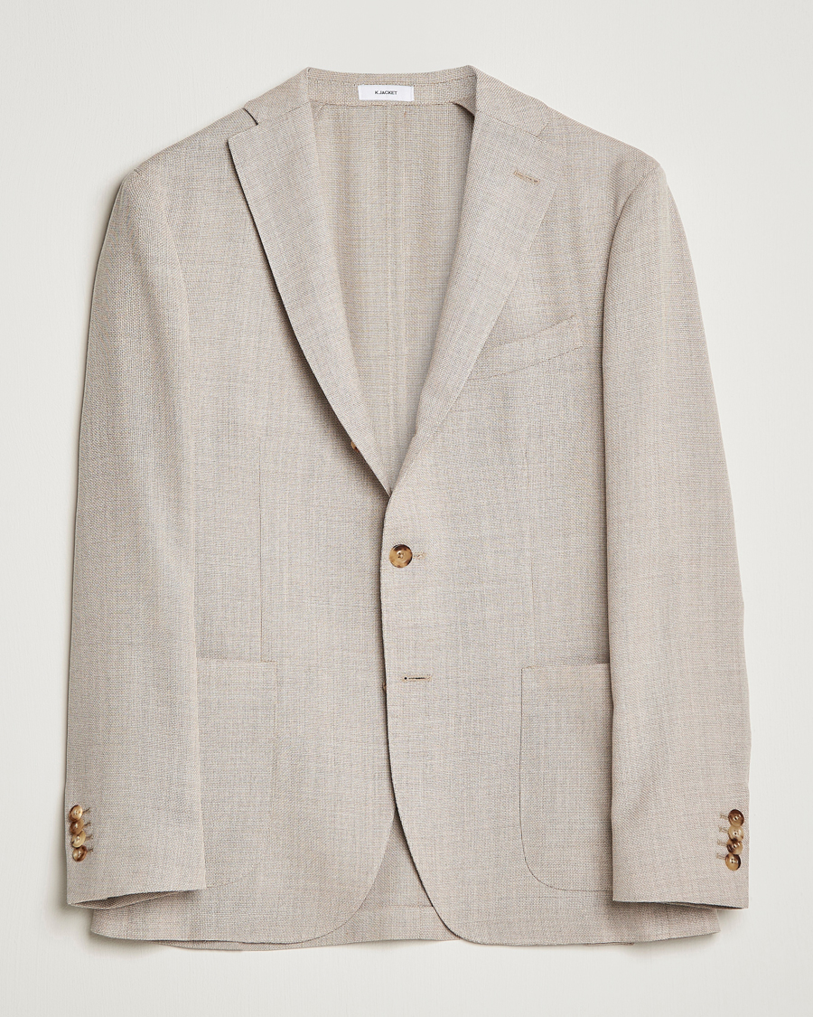 Herre | Dressjakker | Boglioli | K Jacket Wool Hopsack Blazer Beige