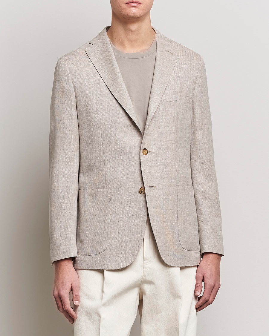 Herre | Dressjakker | Boglioli | K Jacket Wool Hopsack Blazer Beige